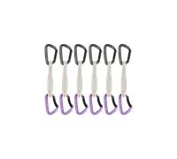 Mammut Optimum handling for sport climbers Workhorse Keylock 17 cm 6-Pack Quickdraws - Straight Gate/Bent Gate Key Lock, grey-alpine calamint, 17 cm