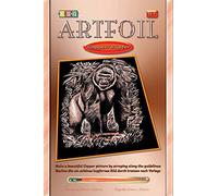 Mammut Spiel & Geschenk 0611 Copper, Approx. 10" x 8" Artfoil, Animal Motif, Gorilla, Complete Picture, Knife and Instructions, Scraper, Shiny, Scratch Set for Children from 8 Years, Mittel