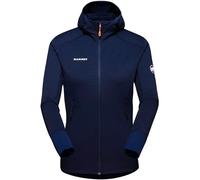 Mammut Taiss Light ML Hooded Jacket Women | Fleece and Nylon Midlayer with Zip for Mountain Hiking | Marine, L