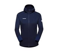 Mammut Taiss Light ML Hooded Jacket Women | Fleece and Nylon Midlayer with Zip for Mountain Hiking | Marine, L