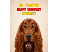 Mammy 85th Birthday Card (Funny Surprised Irish Red Setter Dog)