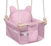 MAMOI Children’s swing with safety belt, height adjustable 150-190 cm, swing for home, stable construction, velour seat, easy installation, indoor children’s swing