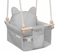 MAMOI Children’s swing with safety belt, height adjustable 150-190 cm, swing for home, stable construction, velour seat, easy installation, indoor children’s swing