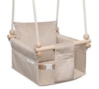 MAMOI Children’s swing with safety belt, height adjustable 150-190 cm, swing for home, stable construction, velour seat, easy installation, indoor children’s swing
