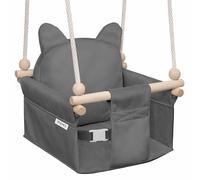 MAMOI Children’s swing with safety belt, height adjustable 150-190 cm, swing for home, stable construction, velour seat, easy installation, indoor children’s swing