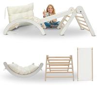 MAMOI® Climbing Frame Climbing Triangle Indoor 4-in-1 Set. Montessori climbing arch with cushion, multifunctional indoor training and relaxation structure.
