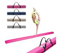MAMOI® Gymnastics Balance Bar Folding Faux Leather 200cm Non Slip Soft Surface for Kids & Adults Home Training 180kg Load Capacity