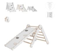 MAMOI® Indoor climbing triangle with slide, wooden balance and training frame, modular climbing arch for indoor and sheltered outdoor use