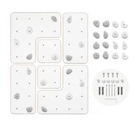 MAMOI® Indoor Climbing Wall with Handles, Modern Climbing Wall for the Room, White Wood Composite Board, Climbing Set for Mounting