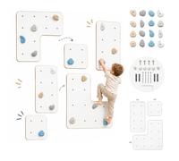 MAMOI® Indoor Climbing Wall with Handles, Modern Climbing Wall for the Room, White Wood Composite Board, Climbing Set for Mounting