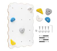 MAMOI Indoor Wooden Climbing Wall with 4 Climbing Sockets, White Climbing Module, Climbing Set for Home, Climbing Wall Mount