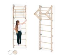 MAMOI® Swedish ladder, Wooden gorilla gym for kids, Indoor baby climbing frame for toddlers, Monkey bars and play gym, Childrens climbing wall, Gymnastics bar and equipment for home