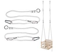 MAMOI® swing & Kit 50 kg | 2 x Extension with Metal Snap Hood | 100% ECO Natural Rope for Swings with Snap Hook | Replacement Rope | Made in EU (85-140 cm)