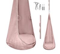 MAMOI Velvet Cocoon - Indoor Hanging Chair with Soft Cushion, Elegant Hanging Seat with Handles, Premium Velvet, Durable Construction with Hanging Element