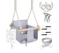 MAMOI® Wooden baby swing seat for toddlers, Indoor toddler swings chair from birth, Kids baby bouncer for garden, Child rocker swing set from 8 months