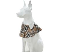 MAMORE Dog Bandana Collar,Plaid Adjustable Washable Soft Classic Style, Dog Costume Birthday Party Gift for Small Medium Large Dogs Cats (Khaki&White, Large)