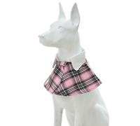 MAMORE Dog Bandana Collar,Plaid Adjustable Washable Soft Classic Style, Dog Costume Birthday Party Gift for Small Medium Large Dogs Cats (Pink&White, Small)