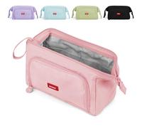 Mamowla Large Pencil Cases for Girls Super Big Pencil Case for Women Zipper Smoothy Duarable School Pen Pouch Holder Stationery Organizer Duarable for Teenage Girls Boys Pink