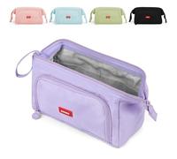 Mamowla Large Pencil Cases for Girls Super Big Pencil Case for Women Zipper Smoothy Pen Case Pouch Holder Stationery Organizer Duarable School Pencil Cases for Teenage Girls Boys Purple