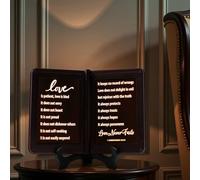 mamre Bible Verses Lamp, Scripture Display Night Light - Thy Word is a lamp Unto My feet, and a Light Unto My Path. - 1 Corinthians 13 The Love Chapter, Spiritual Gifts, Bedside Lamp (Love, Standard)