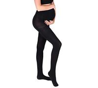 MAMSY Women's Maternity Tights 100den Opaque, Black, S