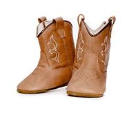 MAMTAKON Real Leather Soft Sole Cowboy Boots for Baby Infant Toddler Boys Girls Newborn Crib Prewalkers Or Special Occasion Brown Size: 0-6 Months Infant