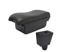 MAMXVKVZEU Car Armrest Storage Box Interior Accessories For Dacia For Logan 2 For Dokker Car Armrest Box(B1 Black red 3 USB)