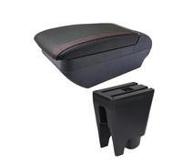 MAMXVKVZEU Car Center Console Armrest Storage Box Interior Accessories For Citroen C1 Car Armrest Box(F Black Red No USB)