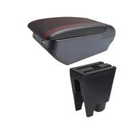MAMXVKVZEU Car Center Console Armrest Storage Box Interior Accessories For Citroen C1 Car Armrest Box(H Black Red 4 USB)