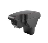 MAMXVKVZEU Car Center Console Car Accessories Interior Storage Box Usb For Infiniti ESQ Car Armrest Box(A1 Black red Corium)