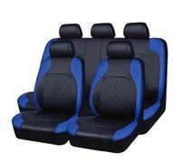 MAMXVKVZEU Car Seat Cover Universal Fit Most Car Interior PU Leather Full Set Front Rear(Blue Full Set)