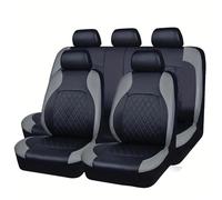 MAMXVKVZEU Car Seat Cover Universal Fit Most Car Interior PU Leather Full Set Front Rear(Gray Full set)