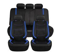 MAMXVKVZEU Car Seat Covers With Glossy PVC Sheet With 3 Zippers Artificial Leather Seat Cushion Protector(Blue 5 Seat)