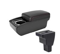 MAMXVKVZEU For Hyundai I10 Car Armrest Interior Storage Box Accessories Car Armrest Box(A1 Black red NO USB)