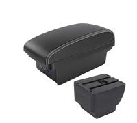 MAMXVKVZEU For Mazda 2 For Demio Car Armrest Storage Box Accessories Interior With Usb Car Armrest Box(B3 Black white 3 USB)