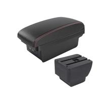 MAMXVKVZEU For Mazda 2 For Demio Car Center Console Armrest Storage Box Car Armrest Box(B1 Black red 3 USB)