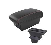 MAMXVKVZEU For Mazda 2 For Demio Car Interior Central Armrest Storage Box Usb Accessories Car Armrest Box(B1 Black red 3 USB)