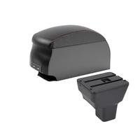 MAMXVKVZEU For N&issan For Kicks 2016-2022 Car Central Console Armrest Storage Box Cup Holder USB Car Armrest Box(B1 Black Red double)