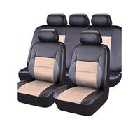 MAMXVKVZEU For Opel For Astra H Universal PU Leather Car Seat Covers(5 PCS Black Beige)