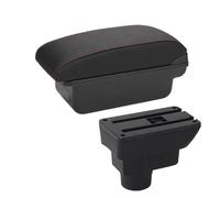 MAMXVKVZEU For Opel For Corsa D Car Armrest Storage Box Center Console Armrest Accessories Car Armrest Box(C1 Black red No USB)