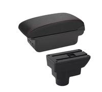 MAMXVKVZEU For Opel For Corsa D Car Interior Armrest Storage Box Accessories Car Armrest Box(B1 Black red 3USB)