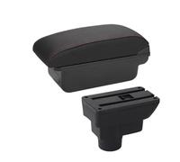 MAMXVKVZEU For Opel For Corsa D Car Interior Armrest Storage Box Accessories Car Armrest Box(C1 Black red No USB)