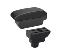 MAMXVKVZEU For Opel For Corsa D Car Interior Armrest Storage Box Accessories Car Armrest Box(C3 Black white NoUSB)