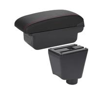 MAMXVKVZEU For R&enault For Captur For Clio 3 III IV Car Interior Armrest Box Storage Accessorie Car Armrest Box(C1 Black red No USB)