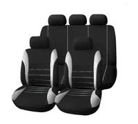 MAMXVKVZEU For Renault For Logan For Symbol For Clio 4 For Duster 2019 2013 Car Seat Covers Inlaid Stripe Crimping Car Seat Protector(GRAY)