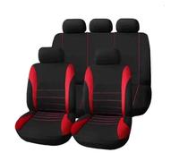 MAMXVKVZEU For Renault For Logan For Symbol For Clio 4 For Duster 2019 2013 Car Seat Covers Inlaid Stripe Crimping Car Seat Protector(RED)