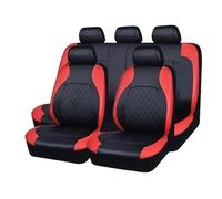MAMXVKVZEU For Sedan SUV Pickup Trucks PU Leather Car Seat Covers Comfortable Anti-Fatigue Full Set(Red-9PCS)