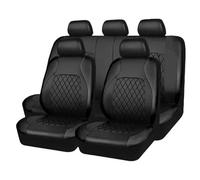 MAMXVKVZEU For Sedan SUV Pickup Trucks PU Leather Car Seat Covers Comfortable Anti-Fatigue Full Set(Black-9PCS)