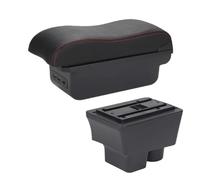 MAMXVKVZEU For Skoda For Fabia 2 2007 2008 2009 2010 2011 2012 2013 2014 Car Armrest Storage Box Car Armrest Box(B1 Black red 3USB)