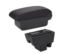 MAMXVKVZEU For Skoda For Rapid Car Armrest Box Storage Box Accessories Interior Car Armrest Box(C1 Black red No USB)
